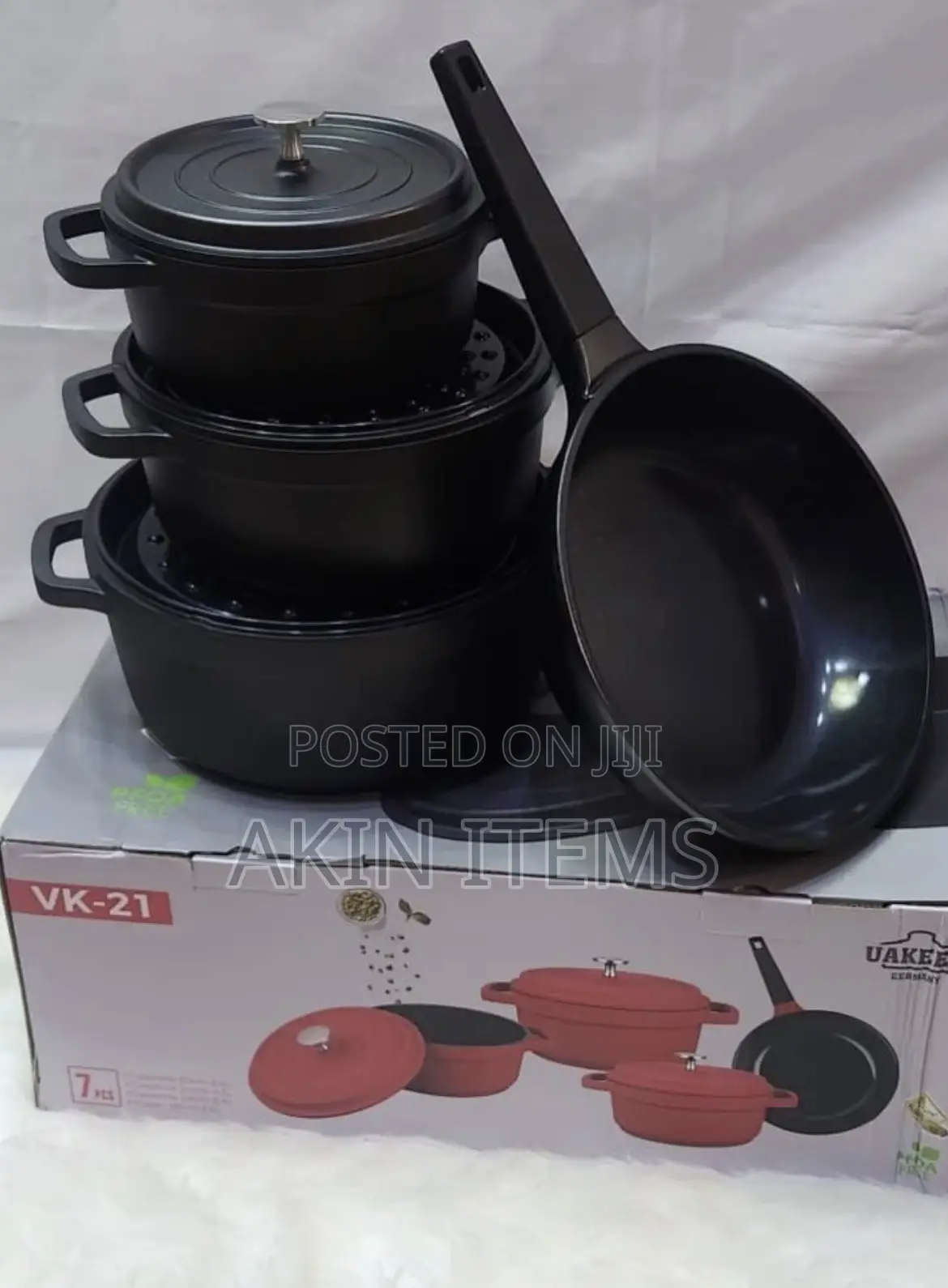 Uakeem Quality 7pcs Aluminium Cast Pot With Induction Bottom