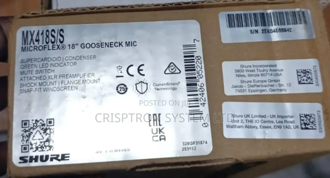MX418S Shure Microflex Gooseneck Microphone