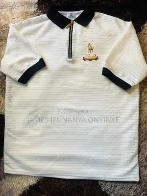 Premium Unisex Designer Polo Shirt – White & Black Luxury Zip Polo