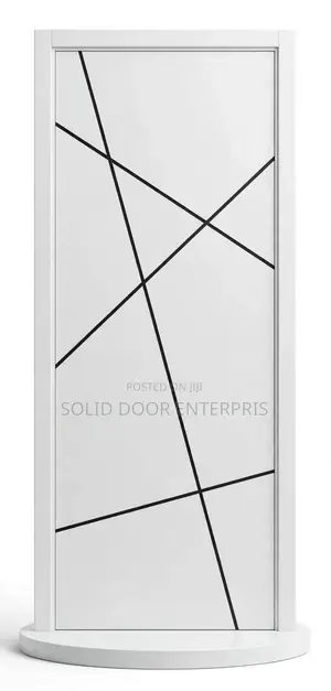 A Solid HDF Flush Door With Black Chrome