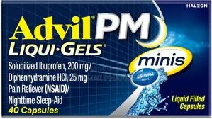 Advil PM Minis, Ibuprofen 200mg & Pain Relief & Sleep Aid - 40 Capsule