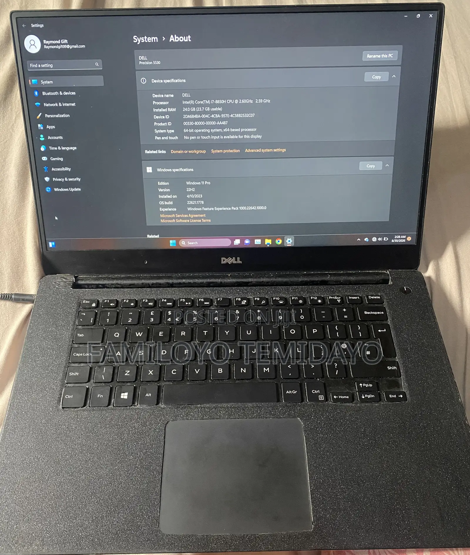 Laptop Dell Precision 5520 24GB Intel Core i7 SSD 500GB