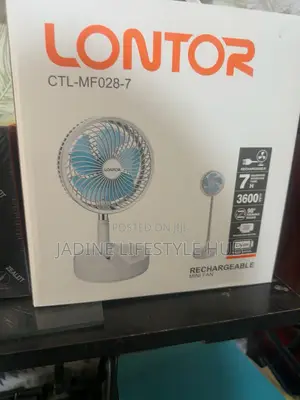 LONTOR Rechargeable Mini Fan CTL-MF028-7 – 3600mAh, 7 Hours Runtime
