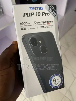 New Tecno Pop 10 Pro 128 GB Black