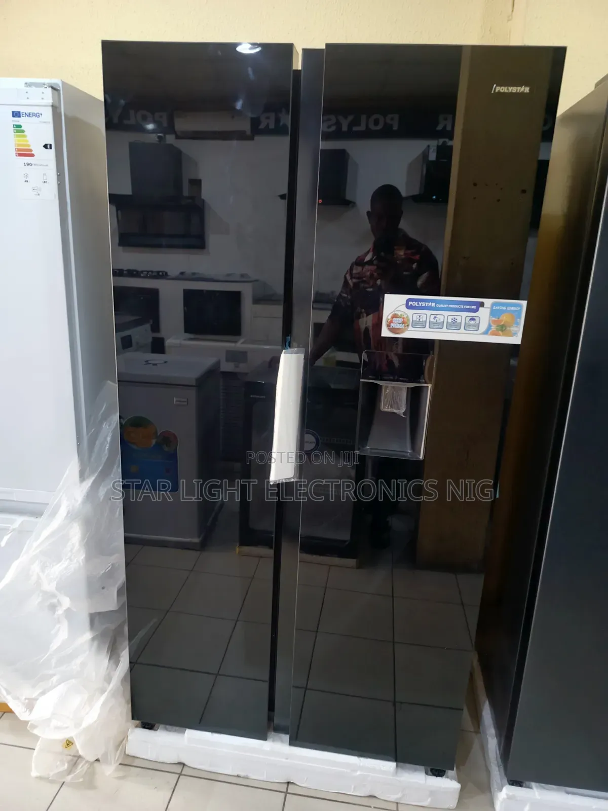 Inverter Fridge Side by Side Mirror Black