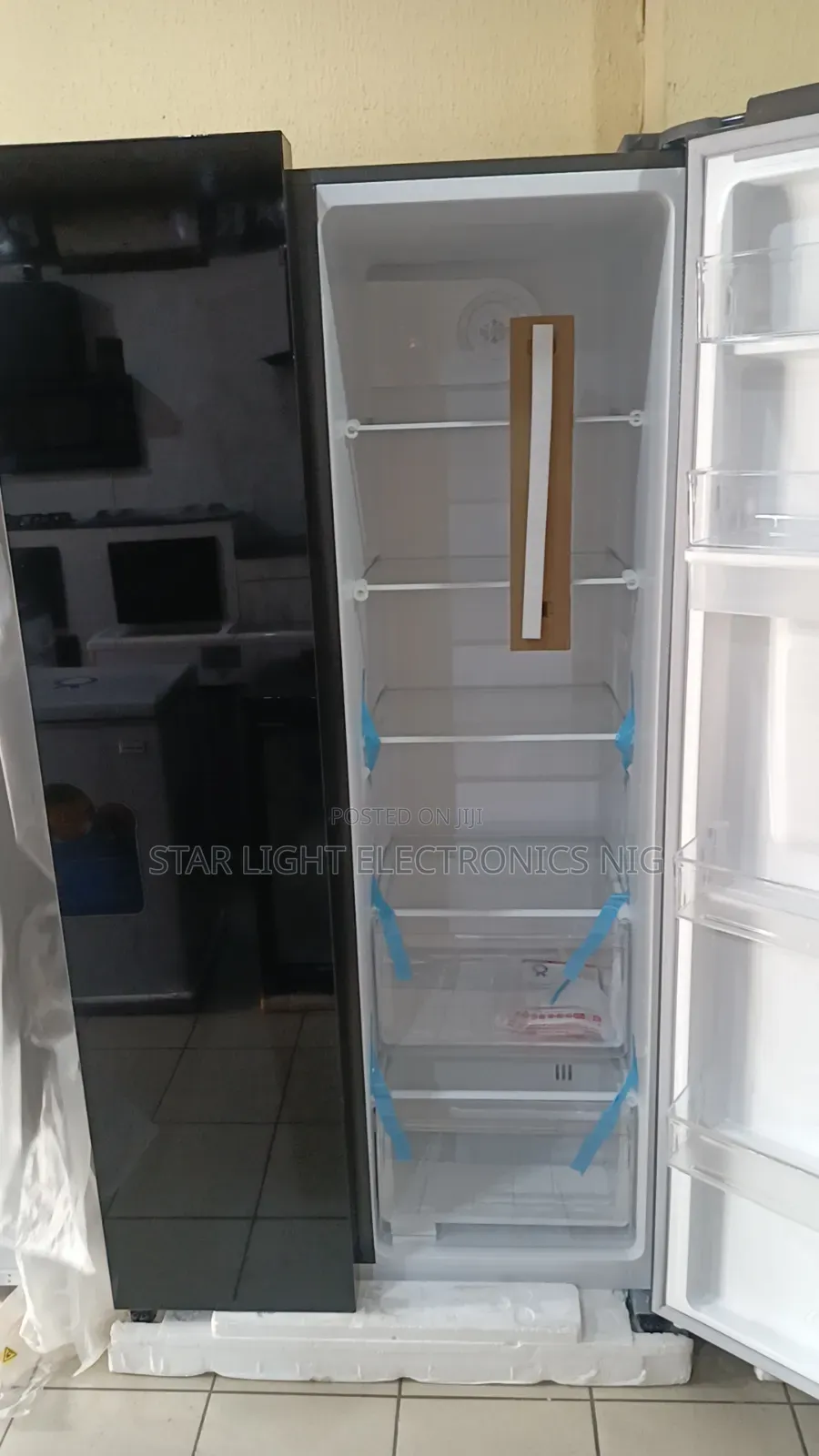 Inverter Fridge Side by Side Mirror Black