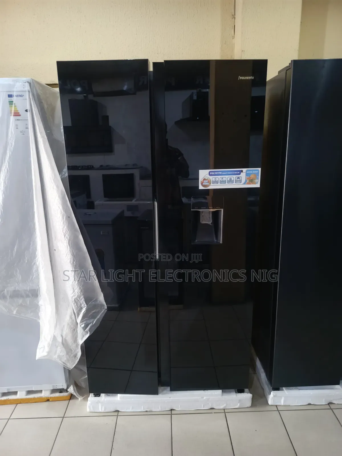 Inverter Fridge Side by Side Mirror Black