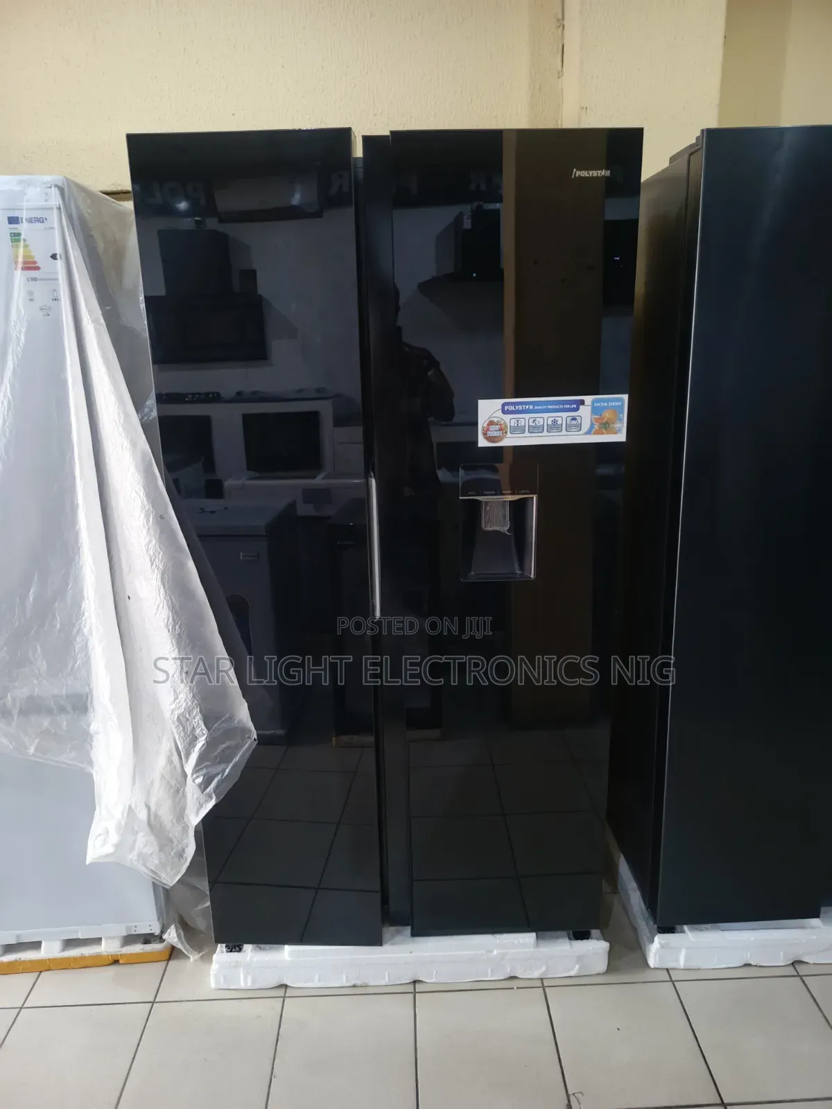 Inverter Fridge Side by Side Mirror Black