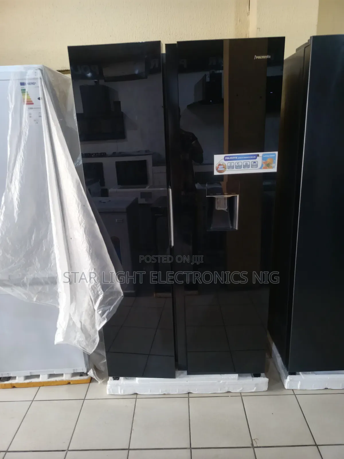 Inverter Fridge Side by Side Mirror Black