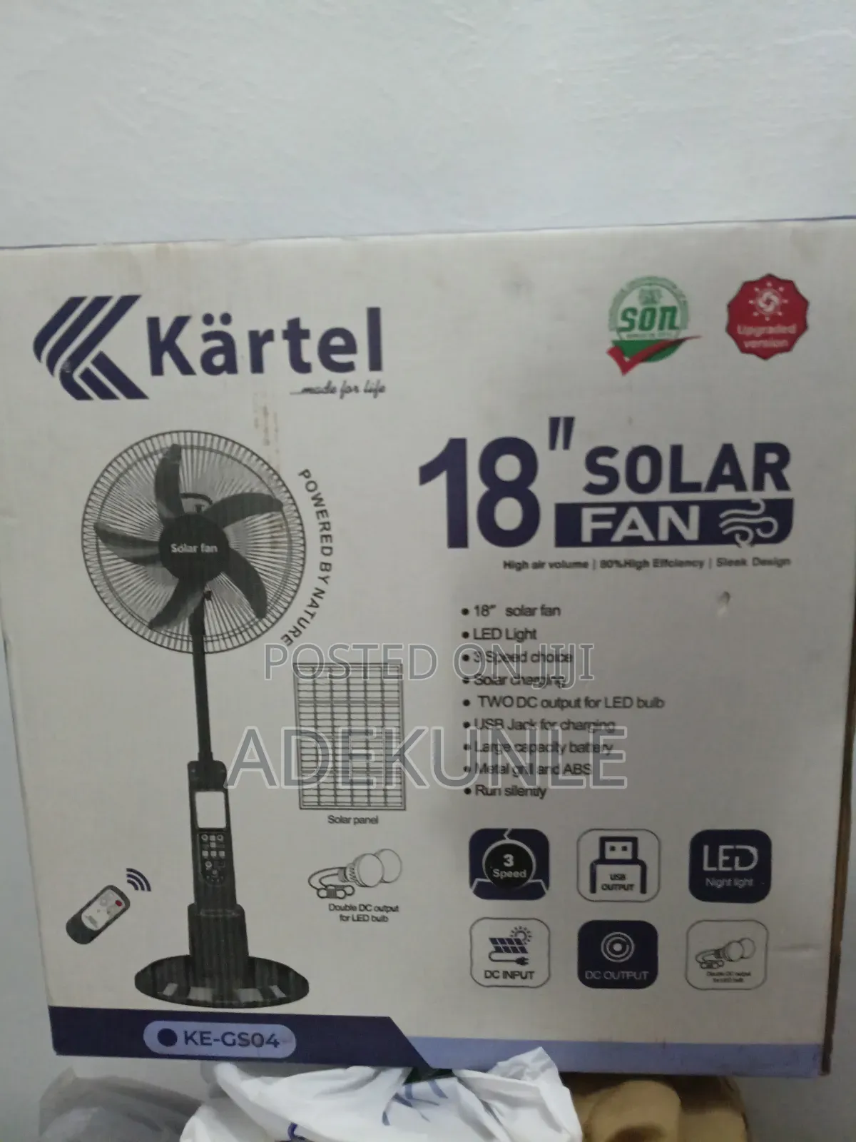 Solar Rechargeable Fan