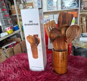 7pcs High Quality Wooden Cooking Spoon Set With Storage Holder