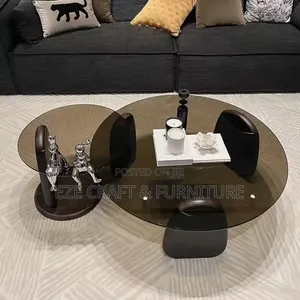 Modern 2in1 Glass Top Center Table