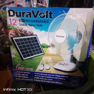 12inches Duravot Rechargeable Fan With Solar Panel