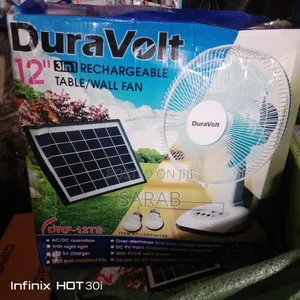 12inches Duravot Rechargeable Fan With Solar Panel