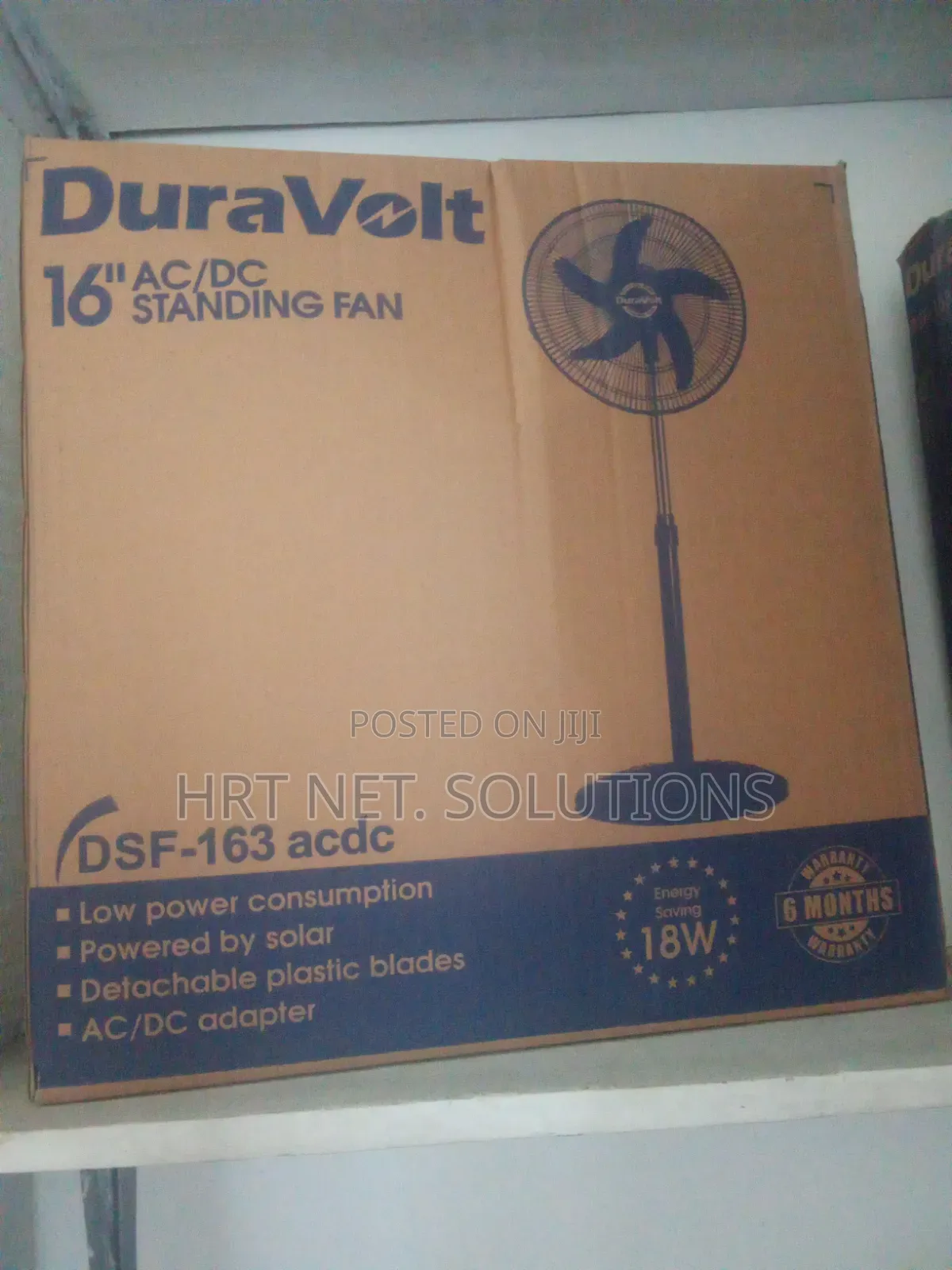 DuraVolt 16-Inch Low-Power AC/DC Standing Fan