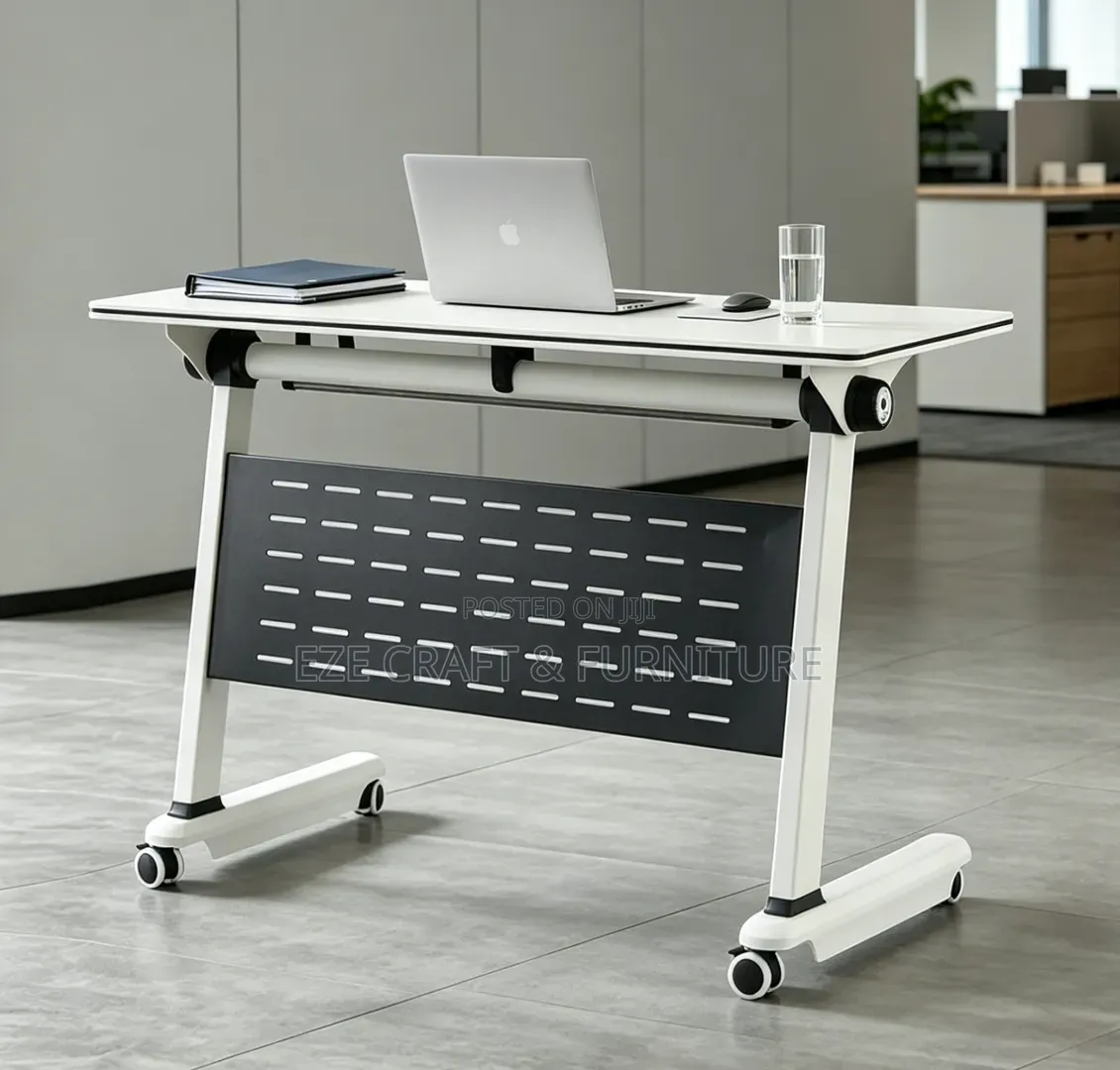 Folding Top Training Table With Rollers