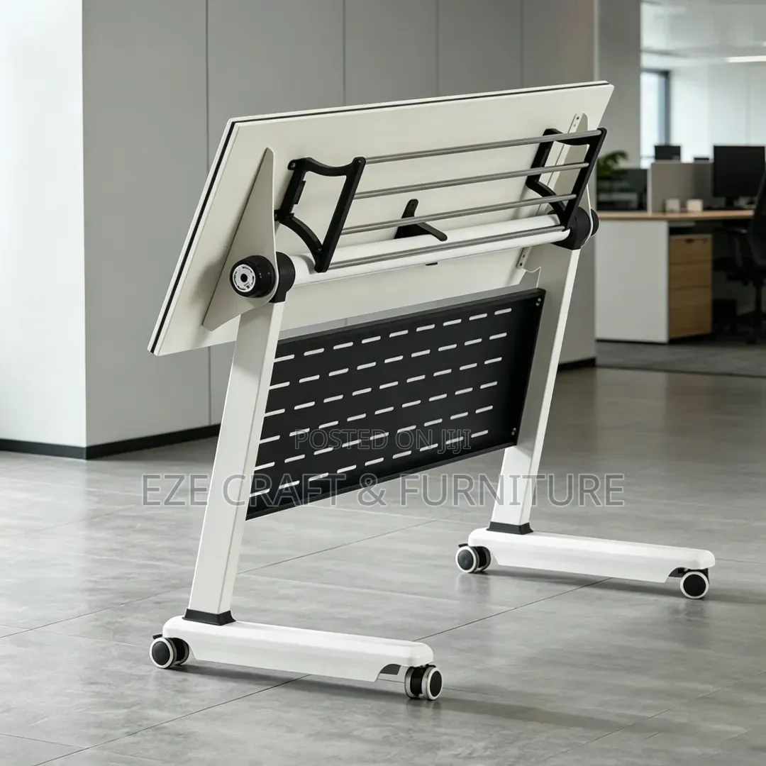 Folding Top Training Table With Rollers