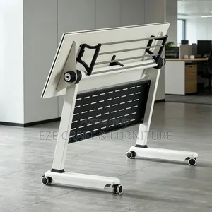 Folding Top Training Table With Rollers