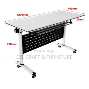 Folding Top Training Table With Rollers
