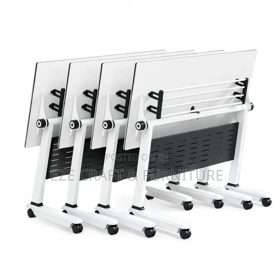Folding Top Training Table With Rollers