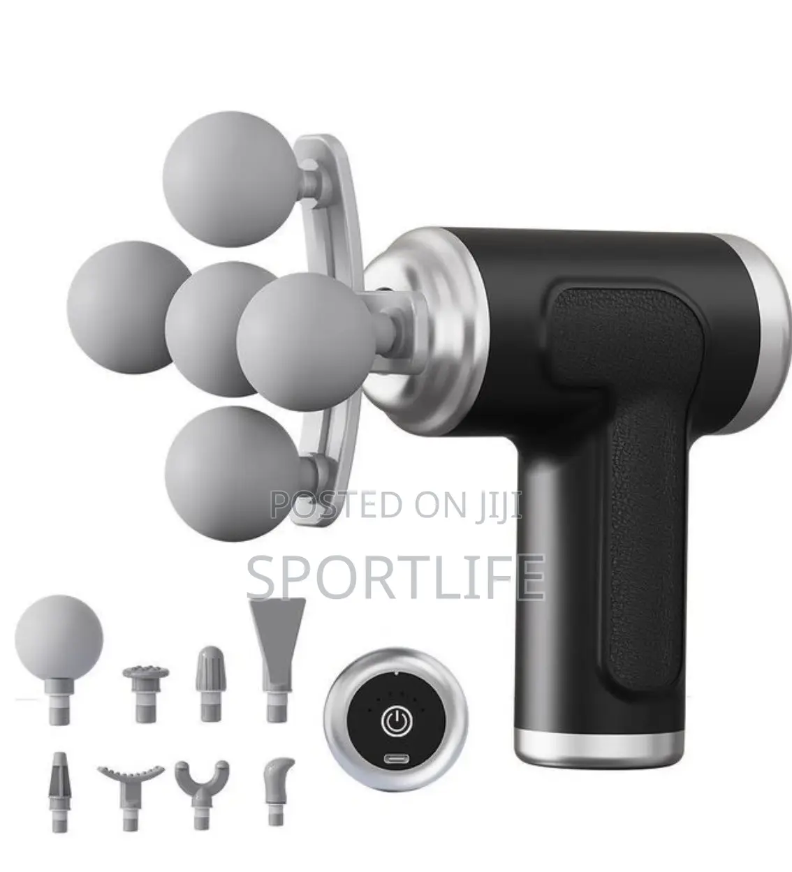 Deep-Tissue Massage Gun (Percussive Massager) With 9 Massage Heads.