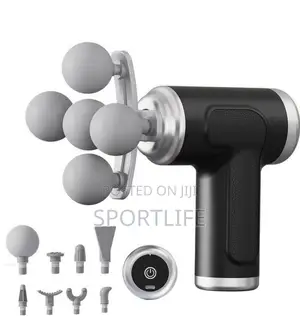 Deep-Tissue Massage Gun (Percussive Massager) With 9 Massage Heads.