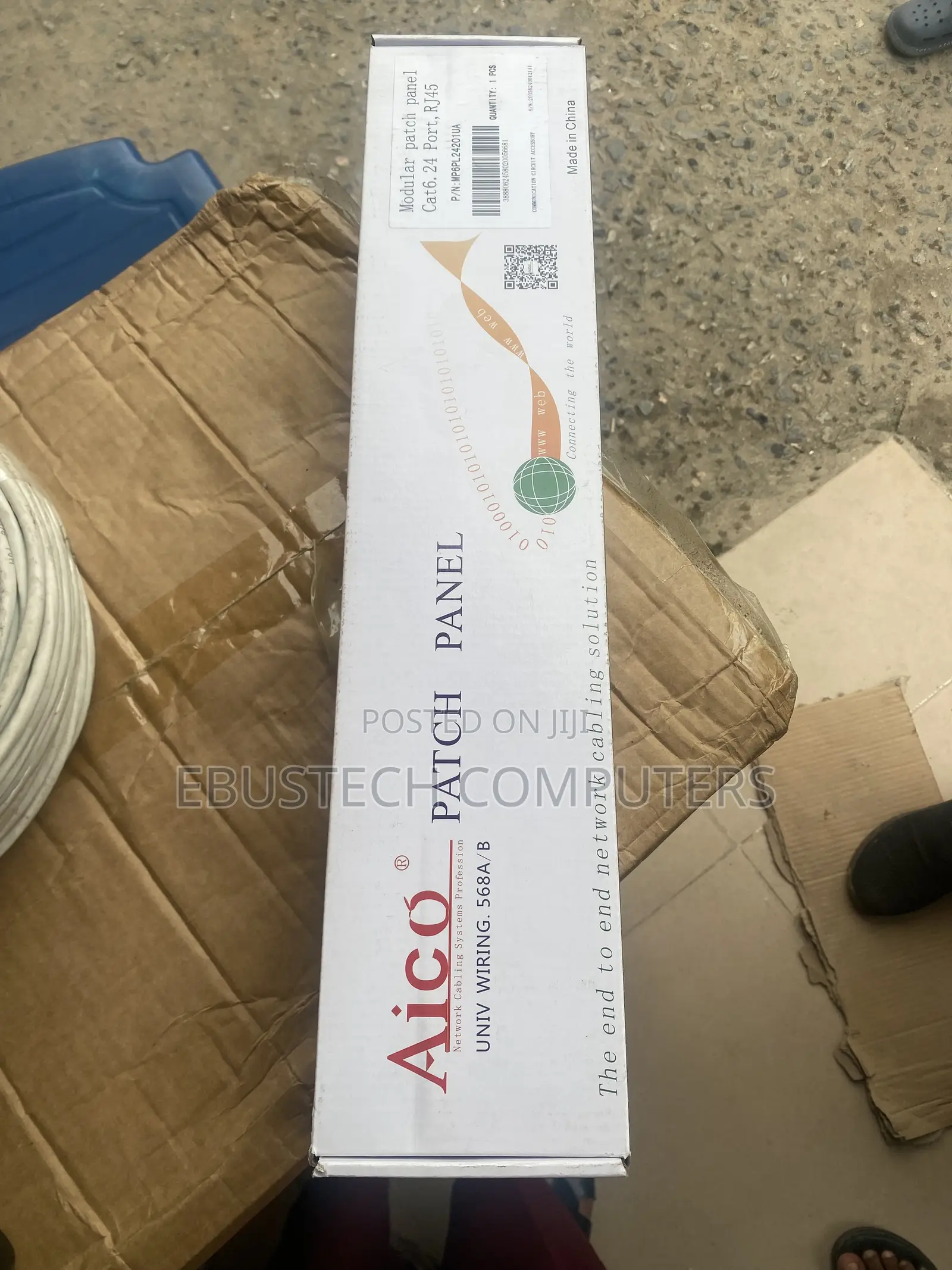 Aico 24-Port Cat6 Patch Panel RJ45 – 19-Inch Network Rack