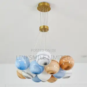 Modern Multicolour Glass Globe Pendant Chandelier