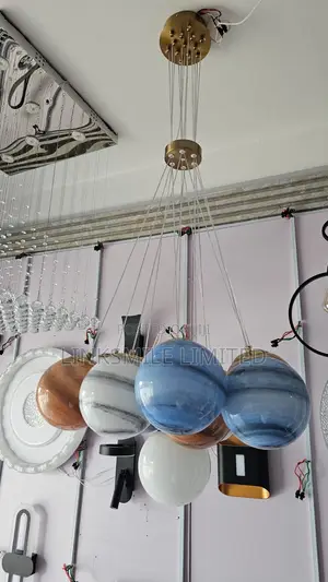 Modern Multicolour Glass Globe Pendant Chandelier