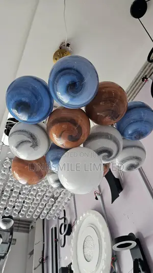 Modern Multicolour Glass Globe Pendant Chandelier
