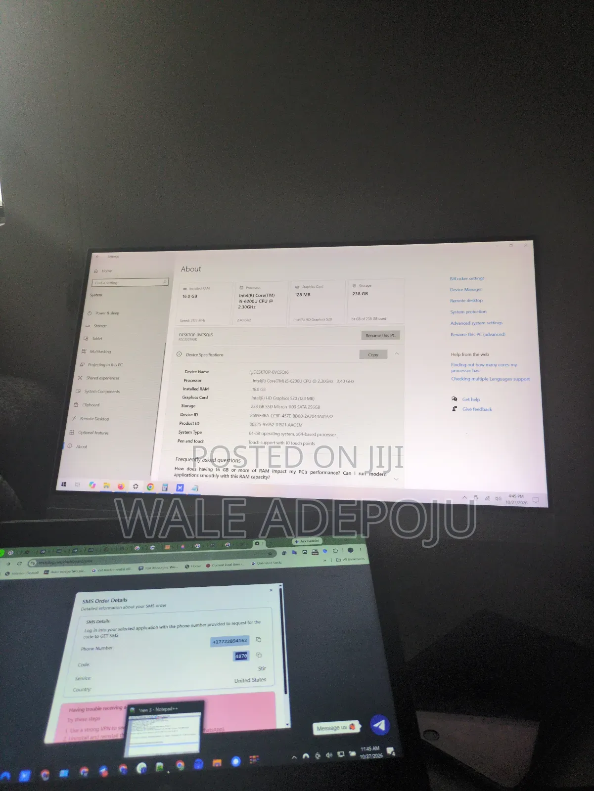 Lenovo ideacentre AIO 510S 16GB Intel Core i5 SSD 256GB