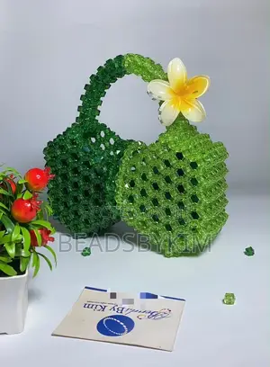 Handcrafted Luxury Green Beaded Bag