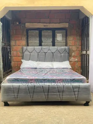 6x6 8 Inches Foreign Orthopedic Mattress + Bed Frame + Fiber Pillows