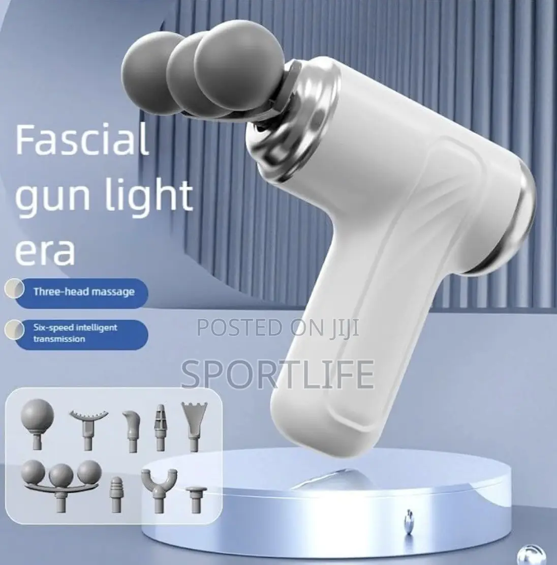 Portable 3 Head Hand-Held Rechargeable Gun Massager