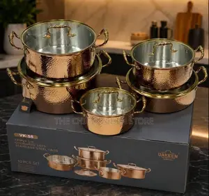 Luxury 10pcs UAKEEN Stainless Steel Cookware Set