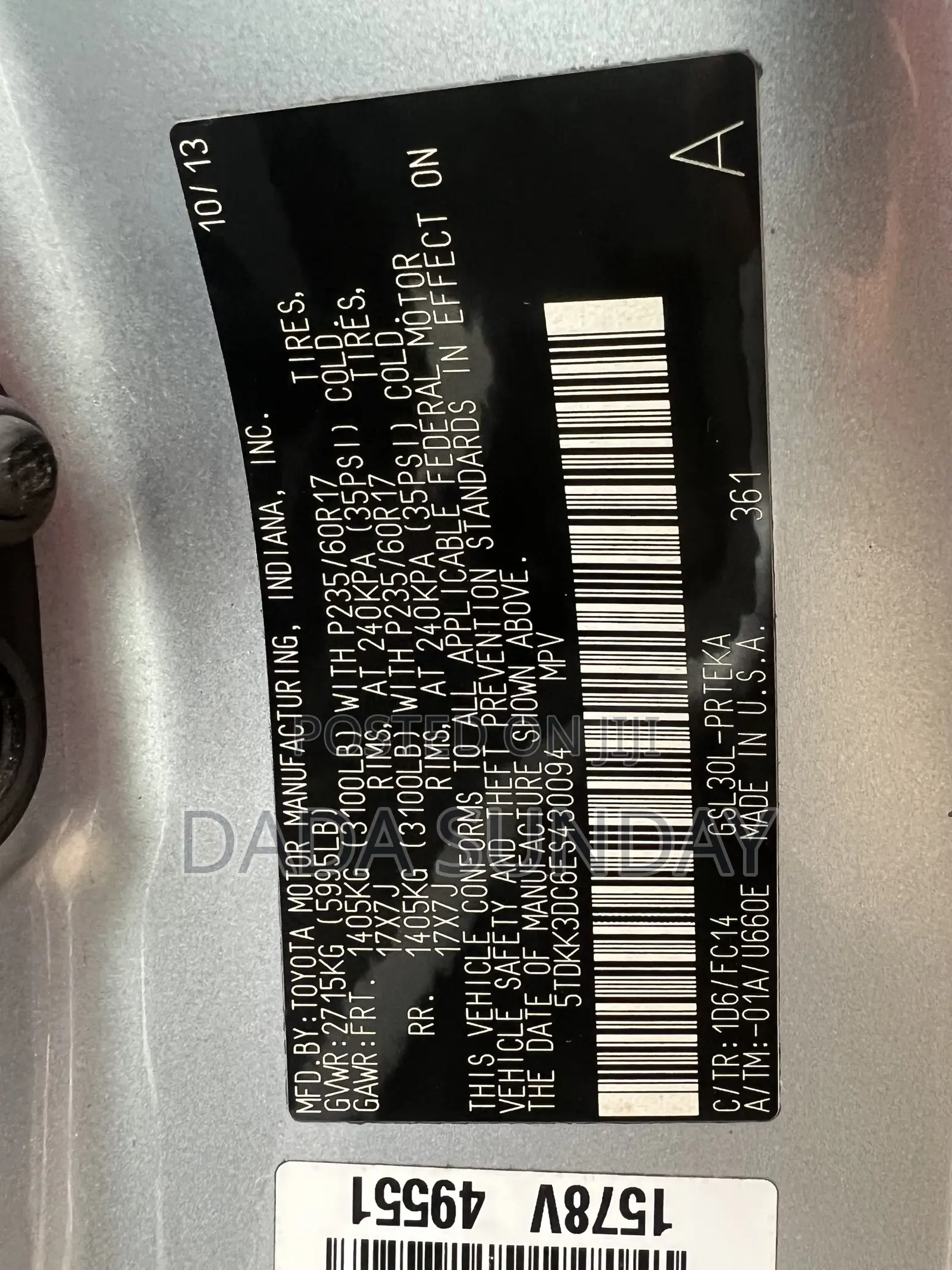 Toyota Sienna 2014 Silver