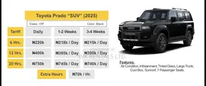 Toyota Prado 2025 for Rent