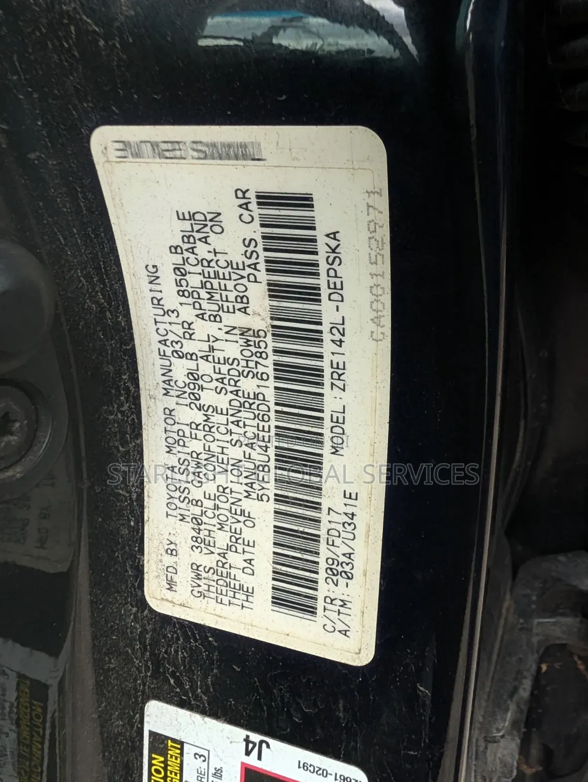 Toyota Corolla 2013 Black