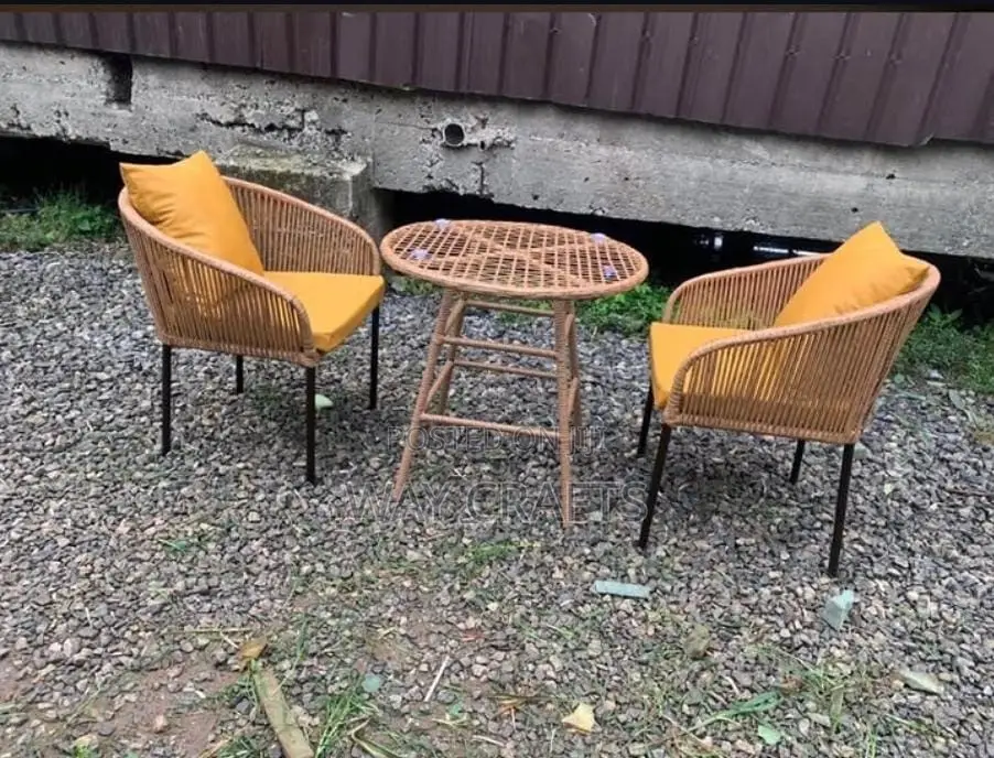 Modern Outdoor Wicker Chairs and Centre Table Set