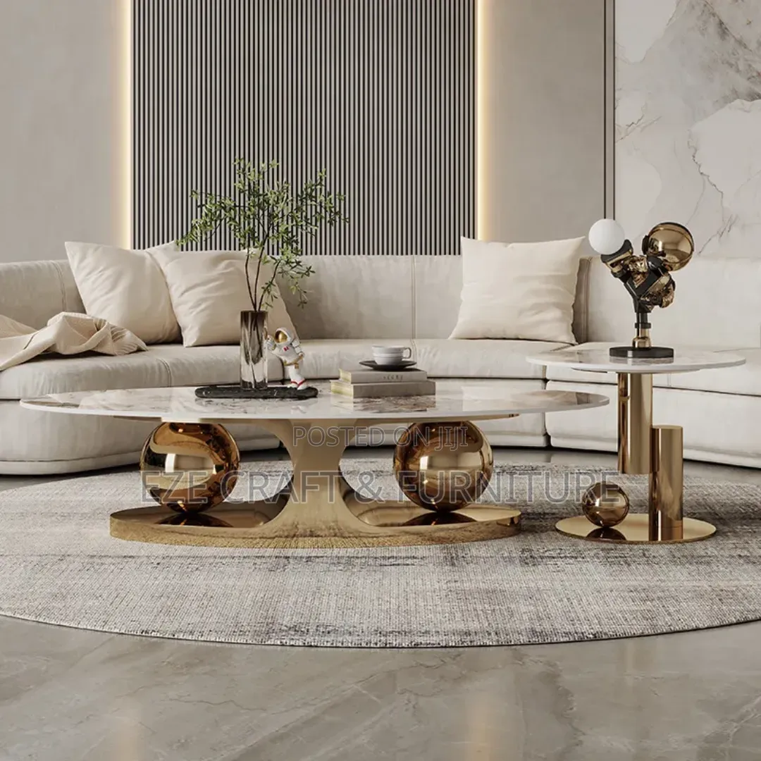2in1 Golden Marble Center Table