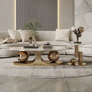 2in1 Golden Marble Center Table