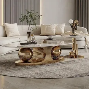 2in1 Golden Marble Center Table