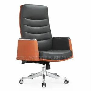 Two-Tone Executive High-Back Chair (Grey & Burnt Orange)