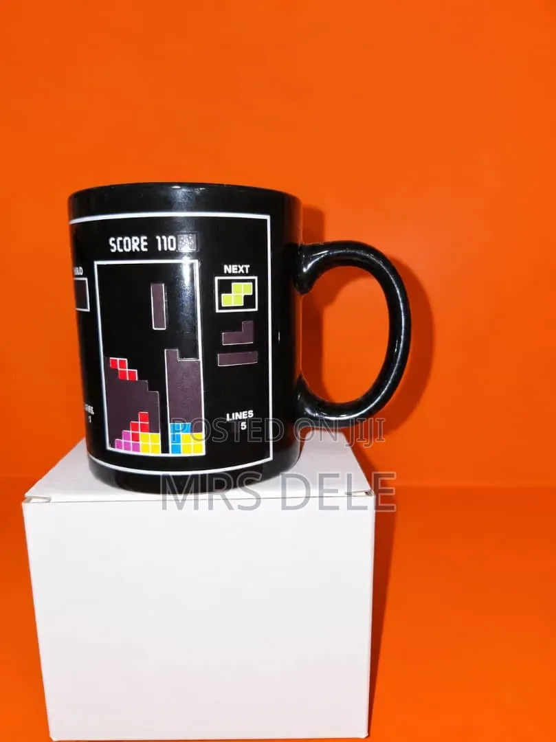 Black Tetris Gaming Mug With Handle
