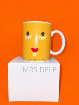 Cute Yellow Face Design Coffee Mug With White Handle