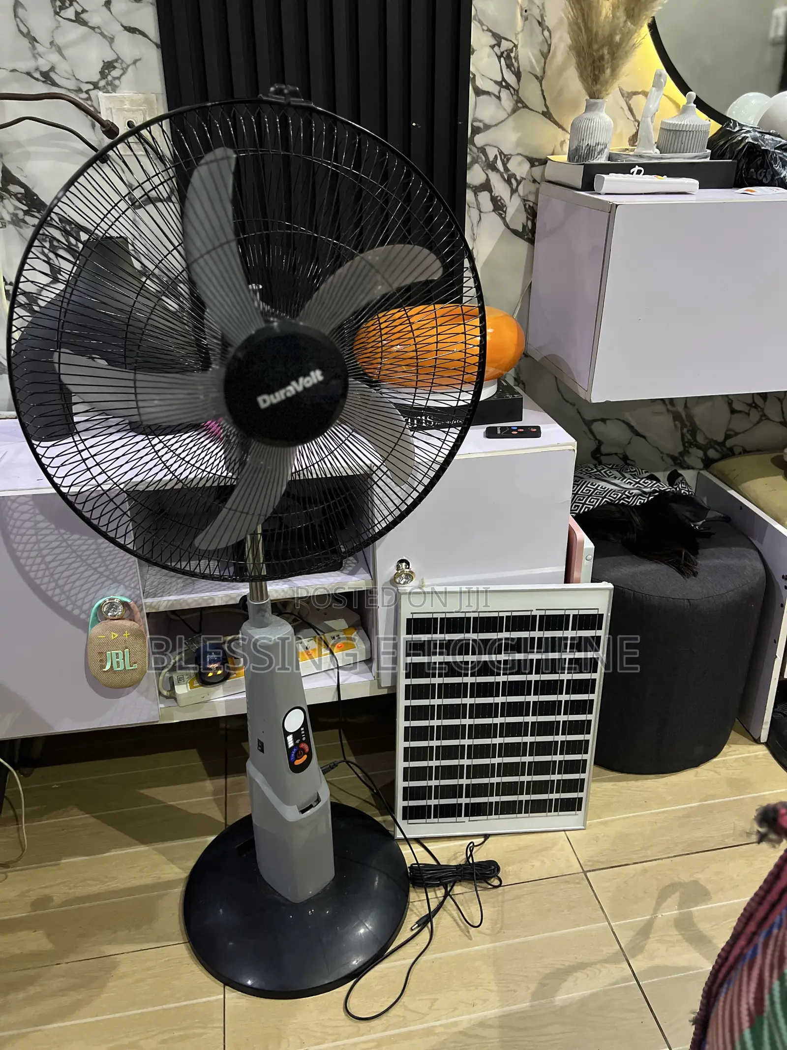 Duravolt 16” Solar Rechargeable Fan