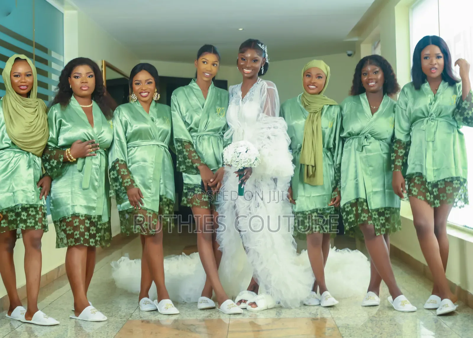 Laced Bridesmaid Shower Robe