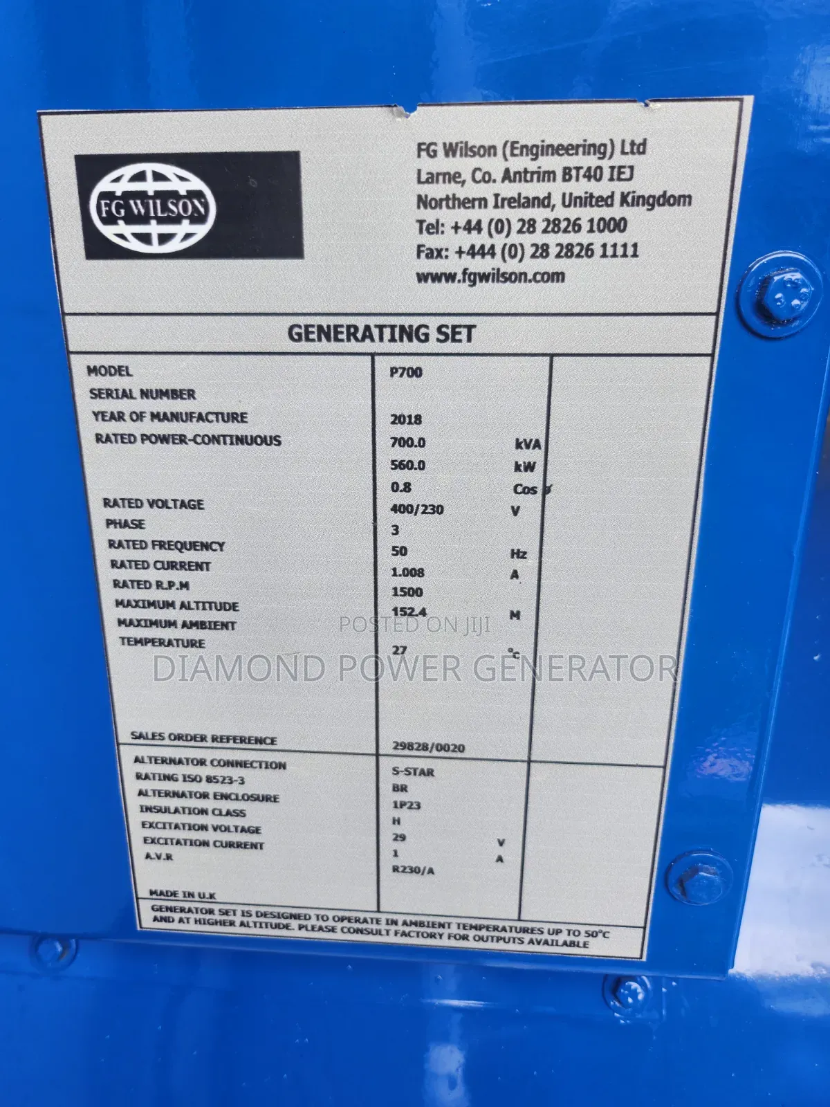 700kva Perkins Generator Generator