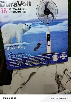 18inches Duravolt Rechargeable Standing Fan