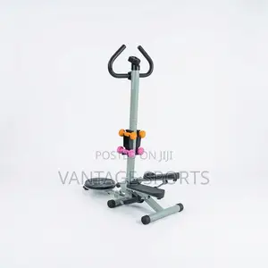 Standing Fitness Stepper With Handle Bar & 2 Resistance Bands